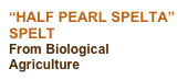 “HALF PEARL SPELTA” SPELT
From Biological Agriculture